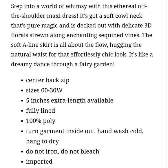 NWT Dessy Collection Birch 3D Sequin Embroidery Dress Evergreen Green Size 14 - Picture 15 of 15